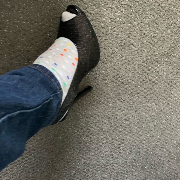 Lulu Townsend Glittery Mesh Peep Toe Stiletto - Picture 9 of 9